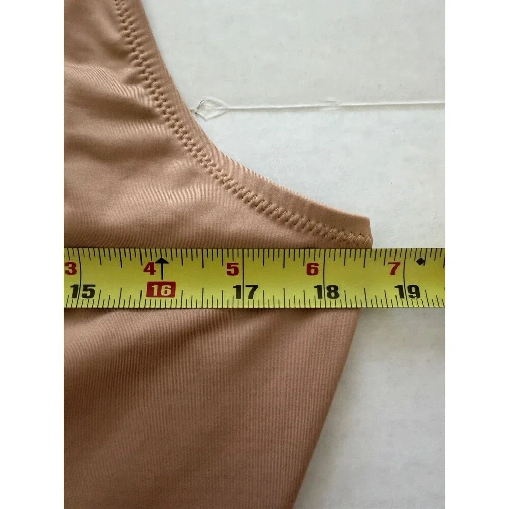 Skims Women’s 2X Signature Swim Bathing Suit Zip Front Sleeveless 1-Piece Ochre
